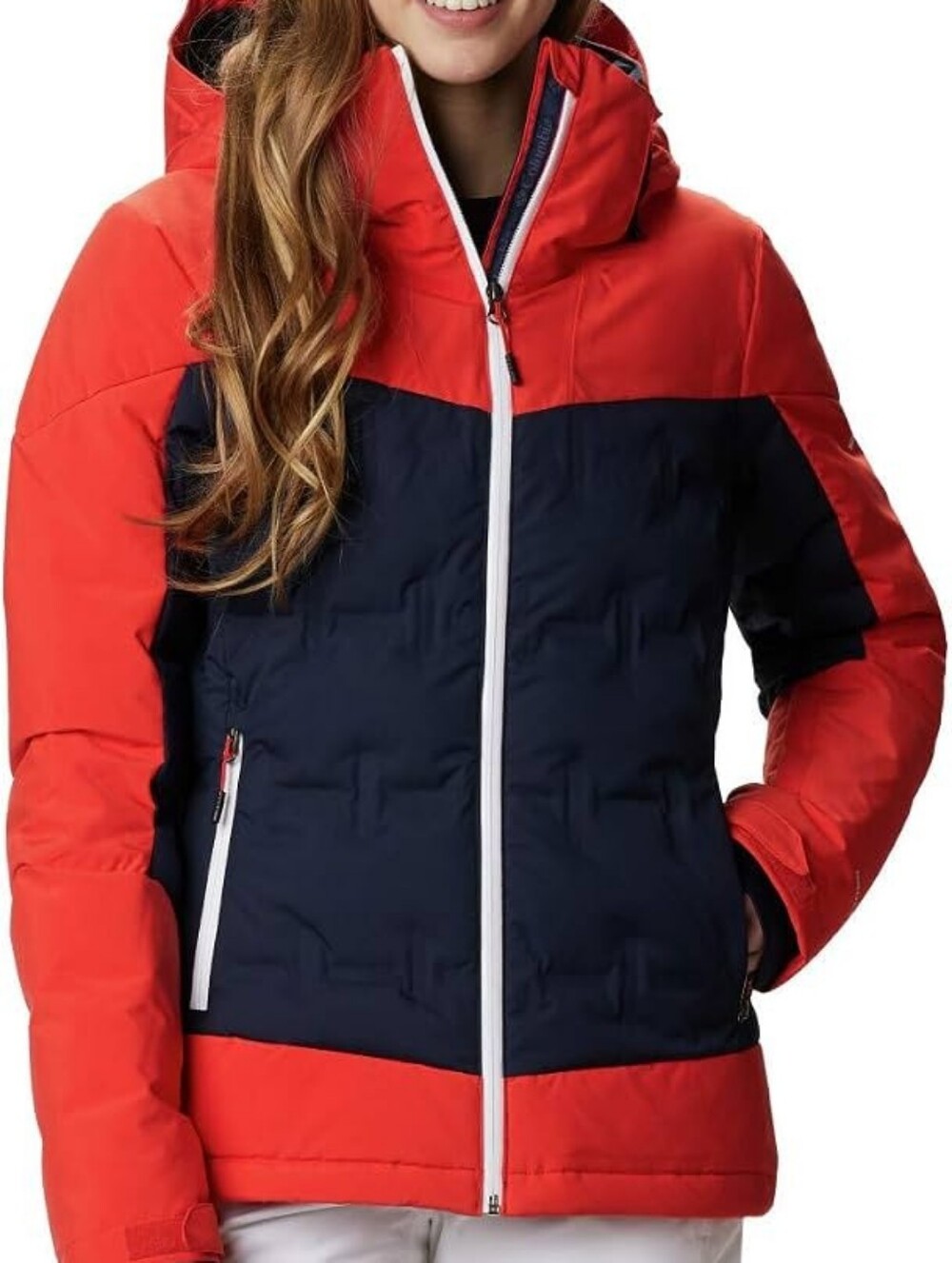 Columbia Women's Red and Black Puffer Ski Jacket